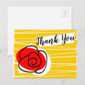Spanische Rose Danke Postkartenlandschaft Postkarte (Vorne/Hinten)