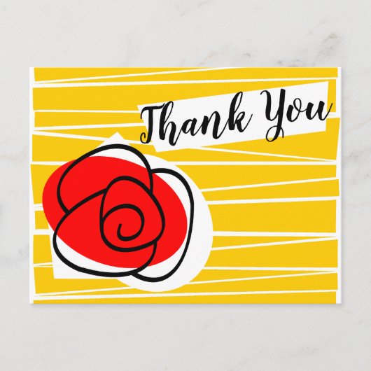 Spanische Rose Danke Postkartenlandschaft Postkarte (Vorderseite)