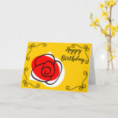 Spanische Rose Ecken Geburtstagslandschaft Karte (Gelbe Blume)