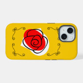 Spanische Rose-Ecken iPhone-Hülle iPhone 15 Hülle (Rückseite (Horizontal))