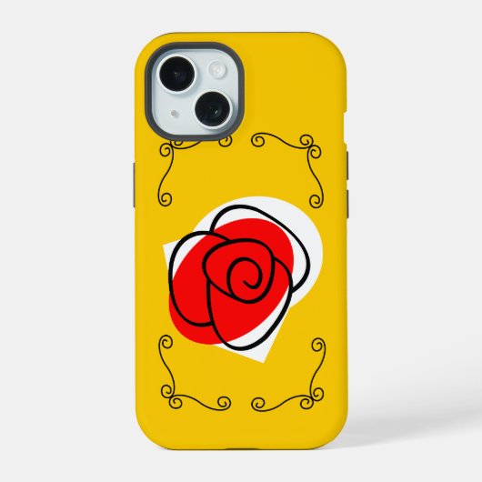 Spanische Rose-Ecken iPhone-Hülle iPhone 15 Hülle (Rückseite)