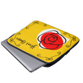 Spanische Rose Ecken Name Laptop Case 13" (Vorne Knopf)
