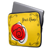 Spanische Rose Ecken Name Laptop Case 13" (Vorderseite Links)