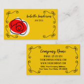 Spanische Rose Ecken Name Visitenkarte (Vorne/Hinten)