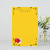 Spanische Rose Ecken Textdokument 5.5 x 8.5 (Stehend Vorderseite)