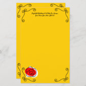 Spanische Rose Ecken Textdokument 5.5 x 8.5 (Vorne/Hinten)