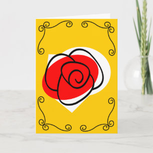 Spanische Rose Ecken vertikale Grußkarte Karte