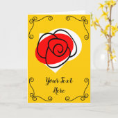 Spanische Rose Ecken Vertikale Grußkarte Karte (Gelbe Blume)