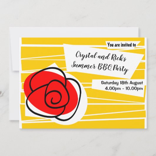 Spanische Rose Einladung (Vorderseite)