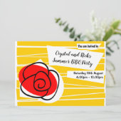 Spanische Rose Einladung (Stehend Vorderseite)