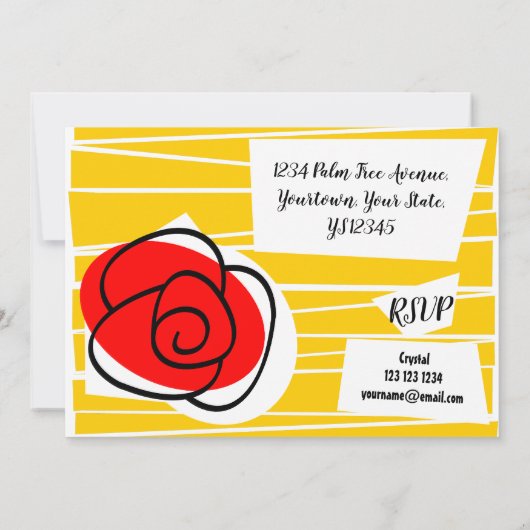 Spanische Rose Einladung (Rückseite)