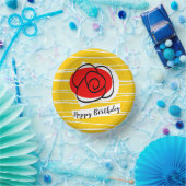 Spanische Rose Geburtstag Pappteller (Party)