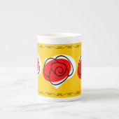 Spanische Rose Grenz Trio Tasse Knochen China (Vorderseite)