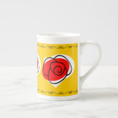 Spanische Rose Grenz Trio Tasse Knochen China (Rechts)