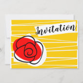 Spanische Rose - horizontale Aufforderung Einladung (Vorderseite)