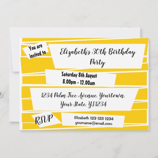 Spanische Rose - horizontale Aufforderung Einladung (Rückseite)