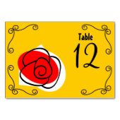 Spanische Rose Sitzecke Tischkartenlandschaft Tischnummer (Rückseite)