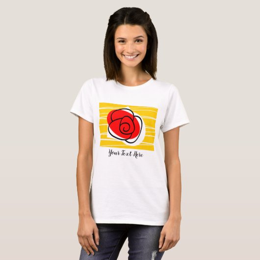 Spanische Rose Text T - Shirt (Vorne ganz)