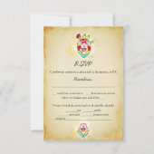 Spanische Rustic Heart Mexican Wedding RSVP Card Einladung (Vorderseite)