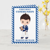 Spanische Sailor First Communy Boy Grußkarte Karte (Gelbe Blume)