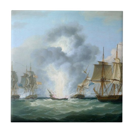 Spanische Schatzschiffe kapern 1804 Fliese (Vorderseite)