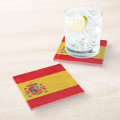 Spanische Schmutzflagge Glasuntersetzer (Schrägansicht)