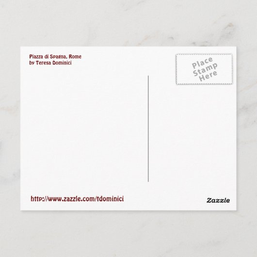 Spanische Schritte - Postkarte (Rückseite)