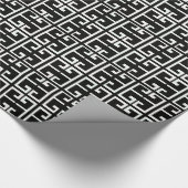 Spanische Schwarzweiss-Fliese Geschenkpapier (Ecke)