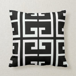 Spanische Schwarzweiss-Fliese Kissen