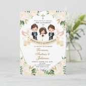 Spanische Schwesternmädchen Mädchen Erste Heilige Einladung (Stehend Vorderseite)