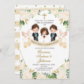 Spanische Schwesternmädchen Mädchen Erste Heilige Einladung (Vorne/Hinten)