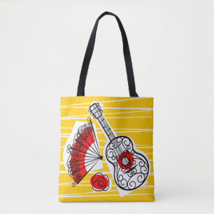 Spanische Souvenirgruppe überall in der Tasche Rot