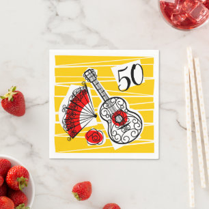 Spanische Souvenirs 50 Jahre alte Papierserviette