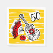 Spanische Souvenirs 50 Jahre alte Papierserviette (Vorderseite)