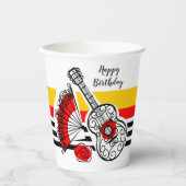 Spanische Souvenirs Classic Stripe Geburtstag Pappbecher (Vorderseite)