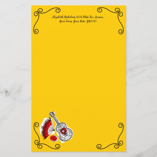 Spanische Souvenirs Ecke Text Papier 5.5 x 8.5 (Vorderseite)