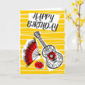 Spanische Souvenirs Geburtstag Inside Text vertika Karte (Gelbe Blume)