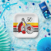 Spanische Souvenirs Klassischer Streifen 50 Jahre  Pappteller (Party)
