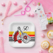 Spanische Souvenirs Klassischer Streifen 50 Jahre  Pappteller (Party)