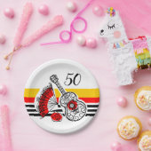 Spanische Souvenirs Klassischer Streifen 50 Jahre Pappteller (Party)