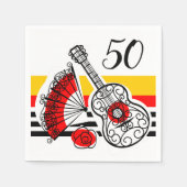 Spanische Souvenirs Klassischer Streifen 50 Jahre Serviette (Vorderseite)