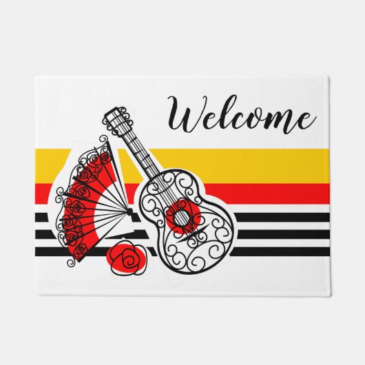 Spanische Souvenirs Klassischer Streifen Begrüßung Fußmatte (Vorderseite)
