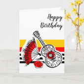 Spanische Souvenirs Klassischer Streifen Geburtsta Karte (Gelbe Blume)