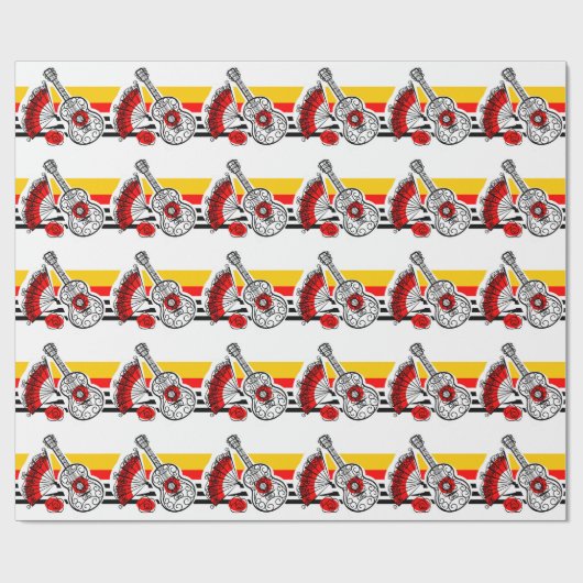 Spanische Souvenirs Klassisches Stripverpackungspa Geschenkpapier (Flach)
