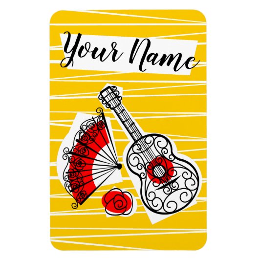 Spanische Souvenirs Name Magnet flexibles Portrait (Vertikal)