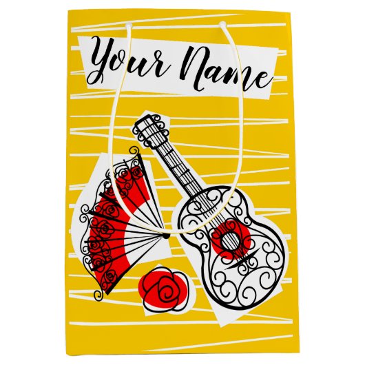 Spanische Souvenirs Name Medium Mittlere Geschenktüte (Vorderseite)