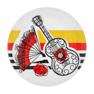 Spanische Souvenirs Streifen Klassisch rund Schneidebrett