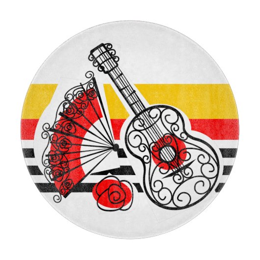 Spanische Souvenirs Stripe Klassisches Schneiden Schneidebrett (Vorderseite)