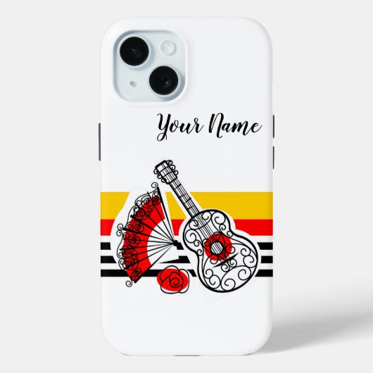Spanische Souvenirs Stripe Name iPhone Fall Case-Mate iPhone Hülle (Rückseite)