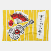 Spanische Souvenirs Text Küchentuch (Horizontal)